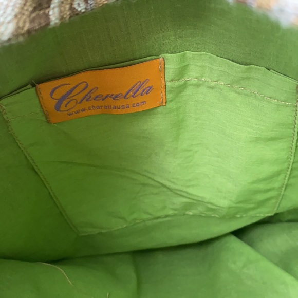 Cherella Blue, green & brown Floral unique crossbody or shoulder handbag - Picture 6 of 11